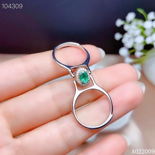 KJJEAXCMY fine jewelry 925 sterling silver inlaid natural emerald ruby Two wear new ring luxury girls ring support test