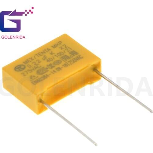 10pcs 220nF capacitor X2 capacitor 275VAC 220NF Pitch 15mm X2 Polypropylene film capacitor 0.22uF 224K