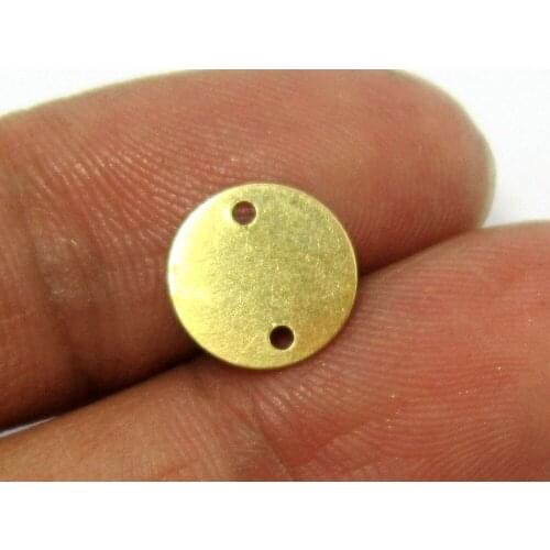 300pcs Brass pendant 10mm brass round disc connectors with 2 holes R360