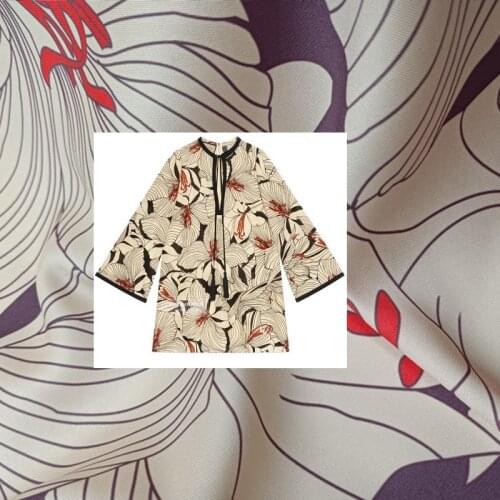 Fashion Printed Fabric Cloth Spring and Summer Shirt Designer Fabric G Brand Dress High-end Sewing Material Alibaba Express