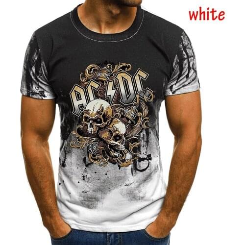 2021 Summer Short-sleeved T-shirt Brand Mens Plus Size T-shirt Male Hip-hop Mens Metal Rock Band 3D Printing Black Ice T-shirt