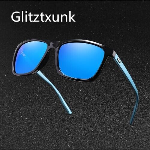 Glitztxunk Polarized Sunglasses For Men Classic Brand Designer black Oculos de sol Men Fashion Square Driving Travel Sun Glass