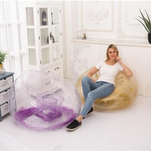New Sequin Inflatable Recliner Air Cushion Sofa Portable Waterproof Sofa Beach Travel Camping Picnic Music Festival