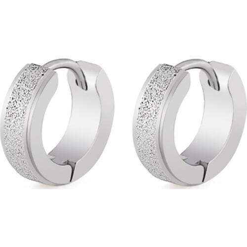 New Arrival Punk Gold Color Stainless Steel Ear clip Scrub Fashion Ear Stud Earrings Women Men Piercings Fashion Jewelry