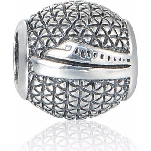 Fits Pandora Charms Bracelet 925 Silver Round Ball Beads European Sterling-Silver-Jewelry Vintage Charm Women Fashion Jewelry