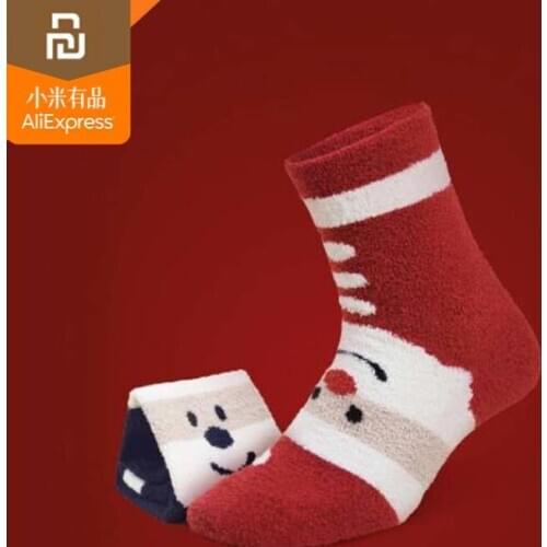 Original youpin mijia coral velvet couple Christmas stockings warm and comfortable men and women socks Christmas gifts