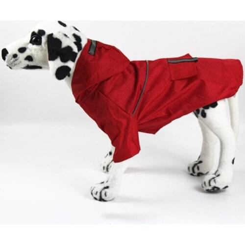 Pet Dog Raincoat Hooded Raincoat with Pocket Adjustable Reflective Strip Lightweight and Practical Pet Products