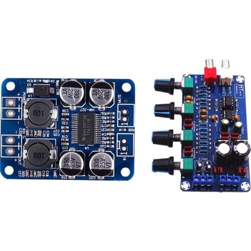 8-26V TPA3118 PBTL Mono Digital Amplifier Board AMP Module with XH-M164 NE5532 Stereo Pre-Amp Preamplifier Tone Board