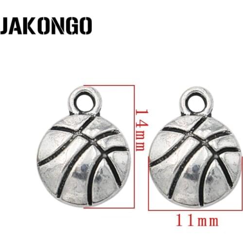 Antique Silver Plated Basketball Charms Pendants for Jewelry Making Earrings Bracelet DIY Handmade Craft 14x11mm 20PCS/lot