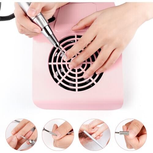 80W Nail Dust Suction Dust Collector Fan Vacuum Cleaner Manicure Machine Tools With 1 Dust Collecting Bag Nail Art Salon Tools
