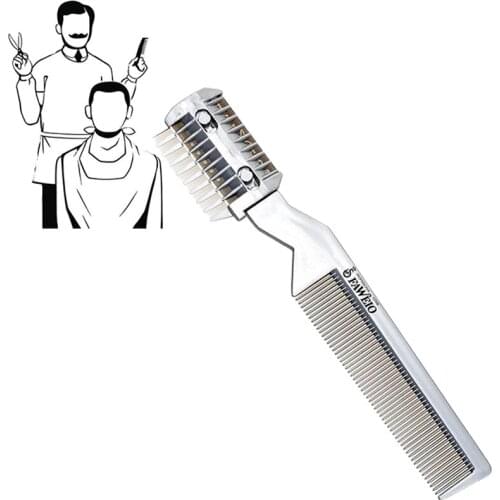 Hair Beard Brush Comb Razor Curly Cutting Thinning Comb Trimmer Blade Haircut Hairdressing Barber Accessories Hairstyles Tool