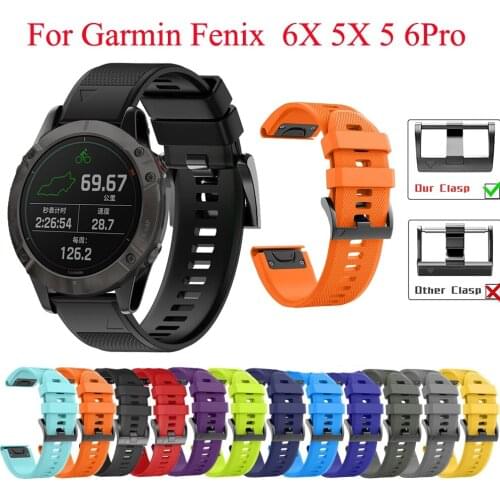 Smart Watch Band Straps For Garmin Fenix 6x pro 6S 6X 5X 5 5S 3 3HR Forerunner 935 945 Quick Release Strap Silicone Bracelet