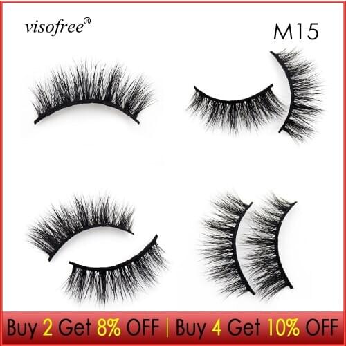 Visofree Eyelashes 3D Mink Lashes Sexy lashes Cruelty free Mink Eyelashes Full Strip lashes Natural Long False Eyelashes Beauty