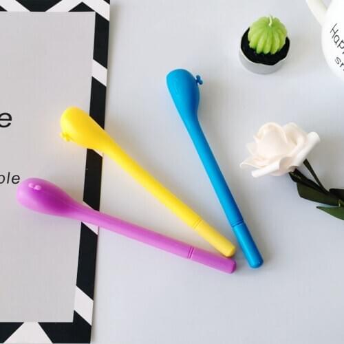 36PCS Korean Creative Card Pass 0.5mm Black Pen Student Carbon Pen Cute Big Head Dolphin Gel Pen Stationery