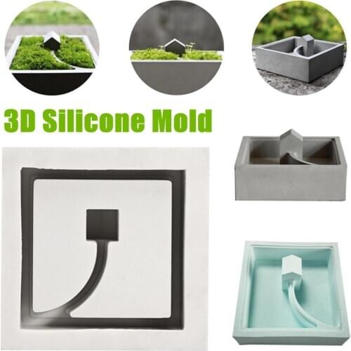 DIY Silicone Concrete Mold Flower Pot Planter Cement Vase Soap Mould Garden Decorations