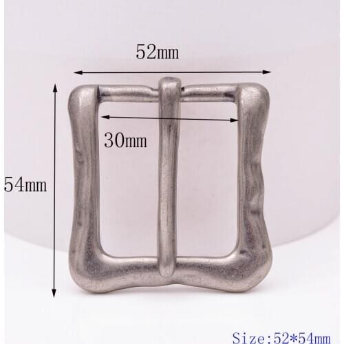 Biker Heavy Duty Solid Antique Prong Single Pin Buckle For 30mm Veg Leather Belt 52X54MM