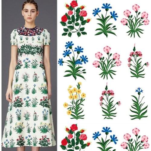 Plant Flower Printed Polyester Fabric Brand Fashion Womens Shirt Cloth for Dress Fabrics by the Meter Factory Custom Fabric