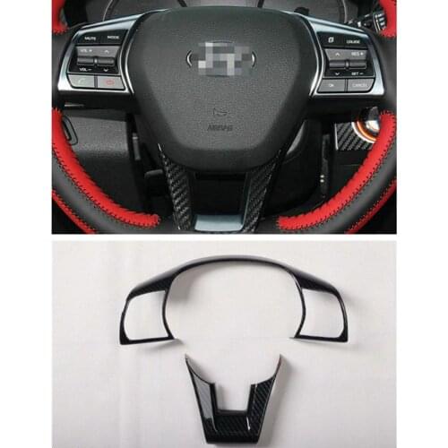 Carbon Fiber ABS Car Steering Wheel Cover Trim Deocration Car Sticker For Hyundai Sonata 9th 2015-2018