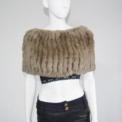 China Post Free Shipping SJ786 Tongxiang Super Infinity Scarf rex Rabbit Fur Scarf for Women