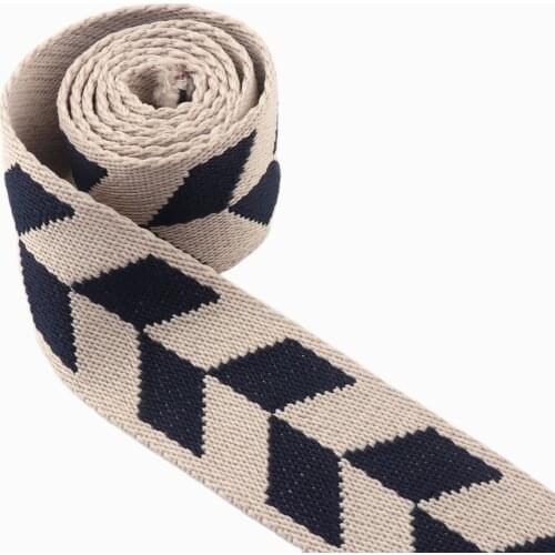 1 1/2 inches Cotton Webbing Ribbon Polyester Canvas Strap Jacquard Ribbon Dog Collar Webbing DIY belt bag purse strap Handbag