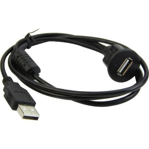 1pcs New 1M Car Dash Board Mount A Male To A Female USB 2.0 Socket Extension Panel Cable