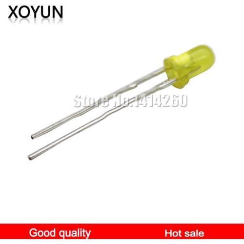 100pcs/lot 3MM yellow hair yellow high light emitting diode LED yellow light emitting tube