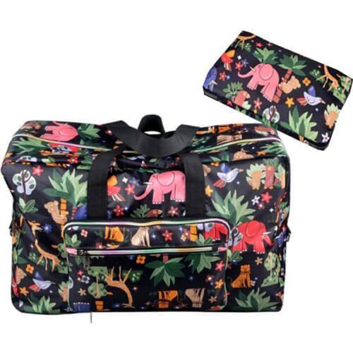 2019 Fashion Nylon Waterproof Folding Bag Travel Bag Large Capacity Short Trip Print Carry On Luggage Duffle Weekend Bag