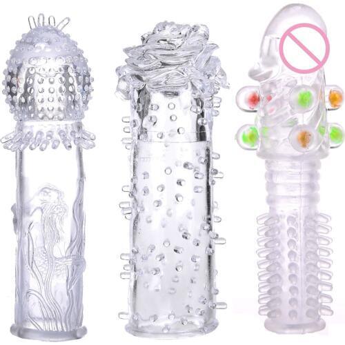 3pcs/lot Reusable Delay Condom Dragon Beads Penis Sleeves Extender Sex Toys For Men