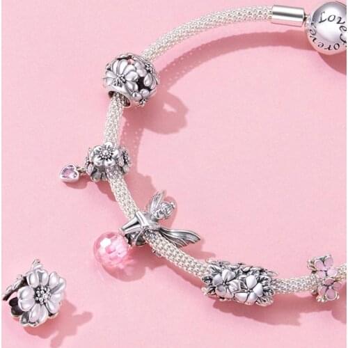 925 sterling silver original daisy charms flower beads jewelry making fit 3MM bracelet DIY accessories woman fashion pendant