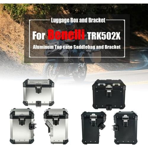 For Benelli TRK502X TRK-502X TRK 502 X Motorcycle Aluminum Panniers Saddlebag Tail Top Case Rack Mount Luggage Box Steel Bracket