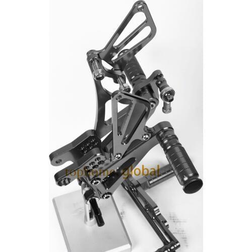 For Yamaha YZF R1 2007 2008 Dark Grey CNC Rearsets Foot Pegs Rear Set motorcycle footpeg