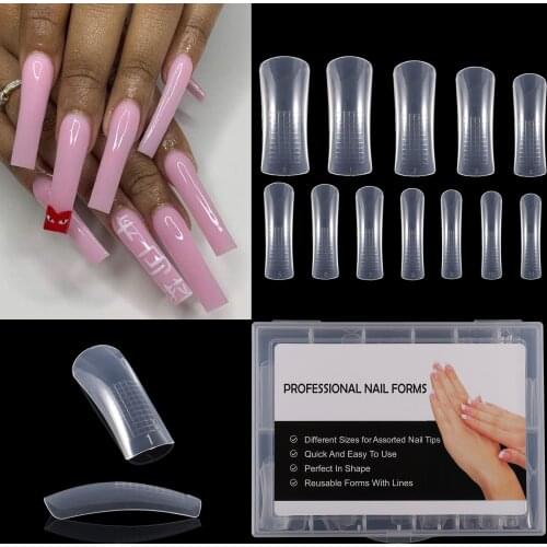 Nail Extension Tool Dual Nail Forms French False Tips Form System UV Poly Nail GEL Acrylic Decoration Nail Art Mold Clips