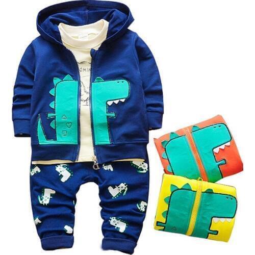 Boys Clothing set Cotton Spring Hoody Baby Clothes Fall Casual Dinosaur Outfits Infant Kids Suit