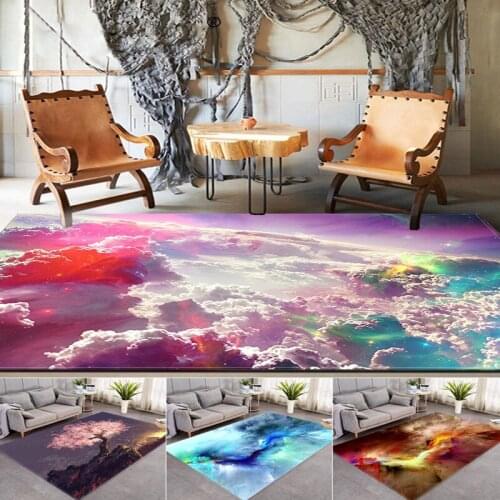 3D Galaxy Space Stars Printing Carpets For Living Room Bedroom Area Rugs Anti-slip Carpet Hallway Large Washable Mat Floor Home
