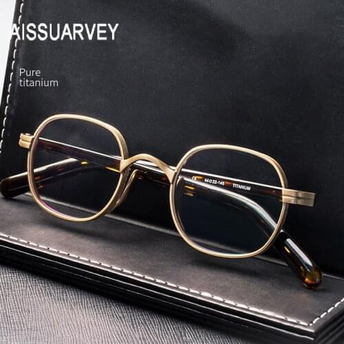 Square Designer Titanium Optical Eyeglasses Frames Men Quality Glasses Frame Women Retro Vintage Prescription Acetate Glasses