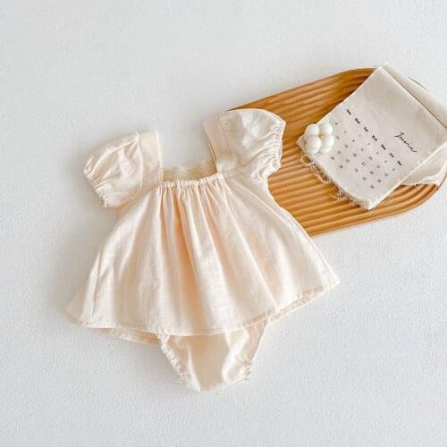 Menoea Toddler Baby Sleeveless Summer Rompers 2021 New Infant Girls Ruffles Solid Lace Newborn Korean Style Patchwork Suit