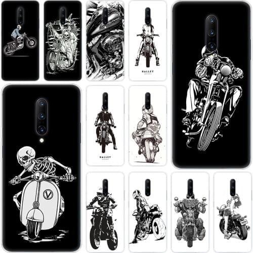 Hot Cartoon Cool Biker motorcycle Soft Silicone Fashion Transparent Case For OnePlus 7 Pro 5G 6 6T 5 5T 3 3T TPU Cover