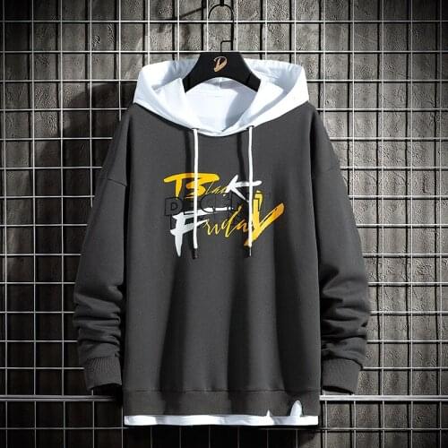 Autumn New Men Long Sleeve Hooded Sweatshirt Fashion Casual Slim Fit Round Neck Hoodie Men