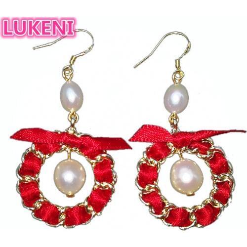 New fashion Korean earrings pearl bow-knot Tassel earrings Drop earrings jewelry earrings For women
