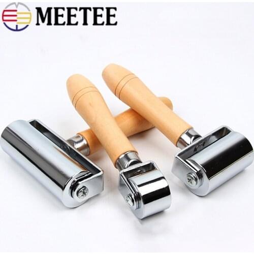 Meetee Leather Binder Tool Iron Hand Push Roller Edger Trimming Compactor DIY Crafts Small Rollers Wheel Accessories BD120