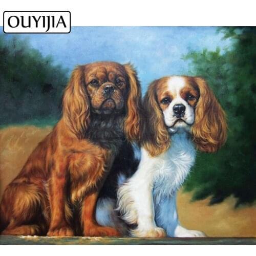 OUYIJIA Animal Dog 5D DIY Diamond Painting Full Square Embroidery Rhinestone Home Decoration Diamond Cross Stitch Mosaic