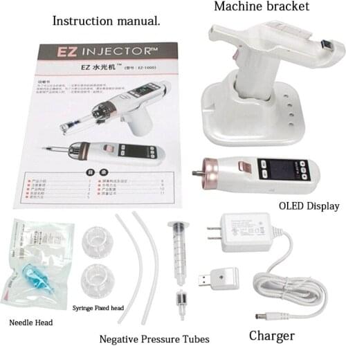 EZ Mesotherapy Gun Negative Pressure Meso Gun Hydrolifting Water Injection for Lip Lifting Needleless Microcrystal Injection 4mm