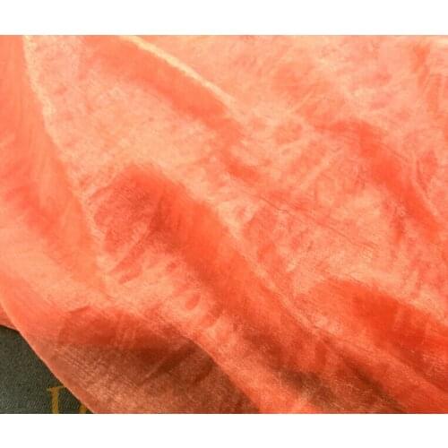 3 meter 150cm 59" width orange yellow crinkle shot-silk chiffon crepe fabric dress dance skirts screen material MM36