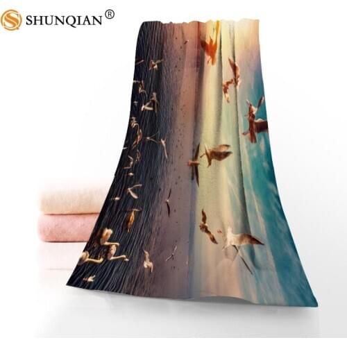 Customize Your Favorite Seagull 35x75cm Daily Exercise Fitness Fast Dry Face Microfiber Towel