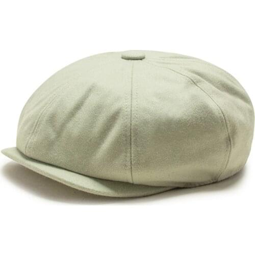 Wool nick retro casual octagonal hat