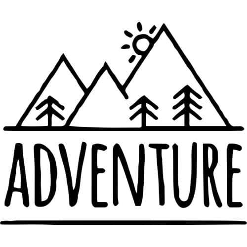 SZWL Waterproof Decals Fashion Mountains Adventure Car Stickers Vinyl Car-Styling Art for Auto Windshield Glass,14cm*12cm