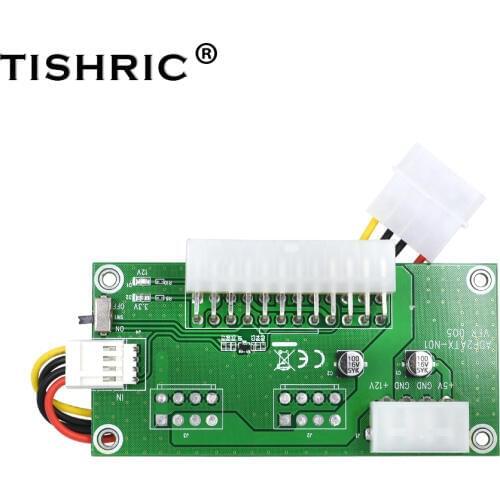 TISHRIC 2017 add2psu ATX 24Pin Molex 4Pin Dual PSU Power Supply Adapter Sync Starter Extender Cable Card For BTC Miner Machine