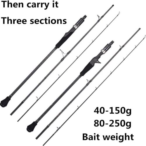 Japan fuji3 portable carbon solid slightly 1.91 meters slow rocking iron pole boat fishing rod Bait weight50-150g 80-250g