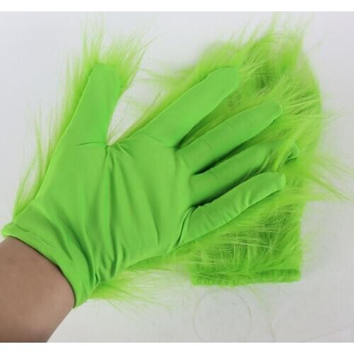 Funny Christmas Cosplay Gloves The Green Gloves Halloween Carnival Cosplay Costume Accessories
