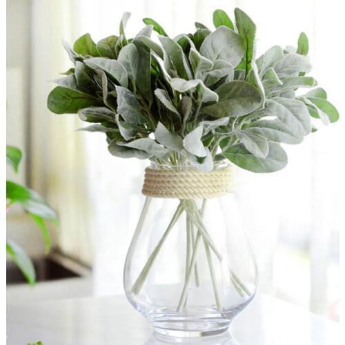 Green Pink Artificial Plant Lint Leaf Accessories Silk Flower Vivid leaf Wedding Flower Arrangement Home Decoration